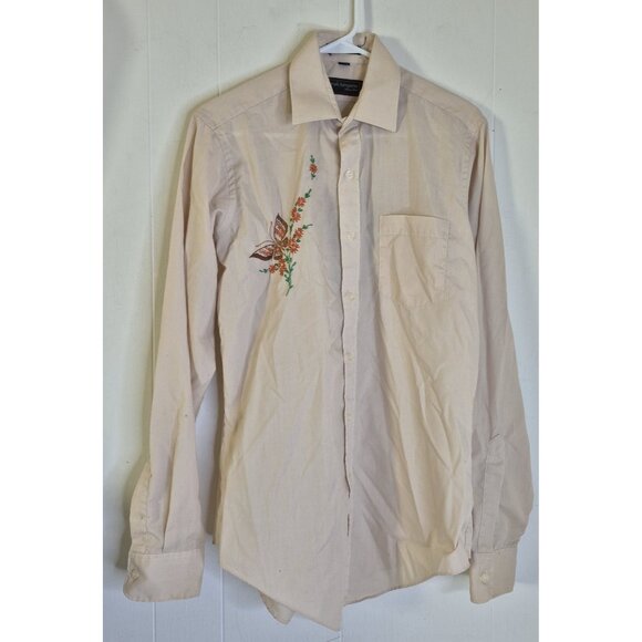 Van Heusen Single Needle Tailoring Long Sleeve Button Up Embroidered Shirt Men's - Picture 6 of 13